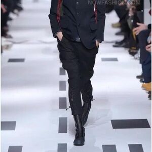 Y-3 Yohji Yamamoto SS2015 lace-up black haram pants